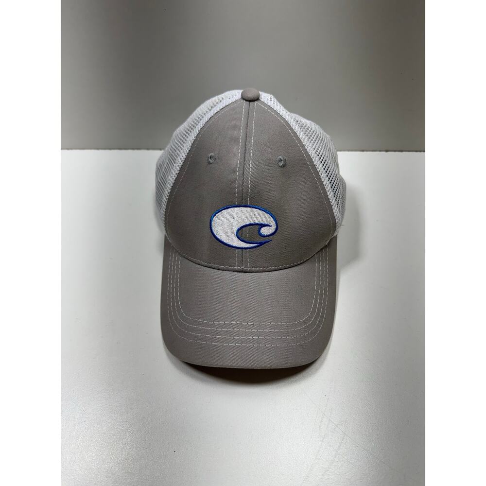 Costa Del Mar Gray White Mesh Trucker Ball Cap Jat OSFA Adjustable